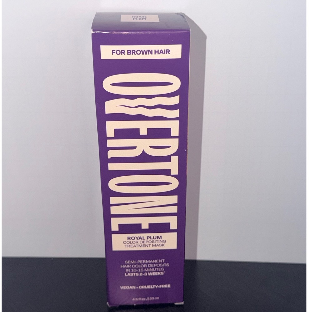 oVertone Royal Plum Color Depositing Treatment Mask for Brown Hair 4.5oz New
